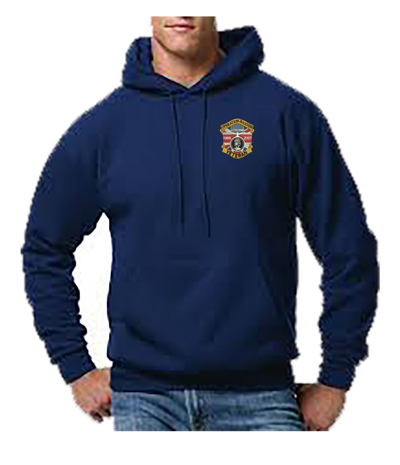 Operation Banner Embroidered Hoodie SMALL BLK